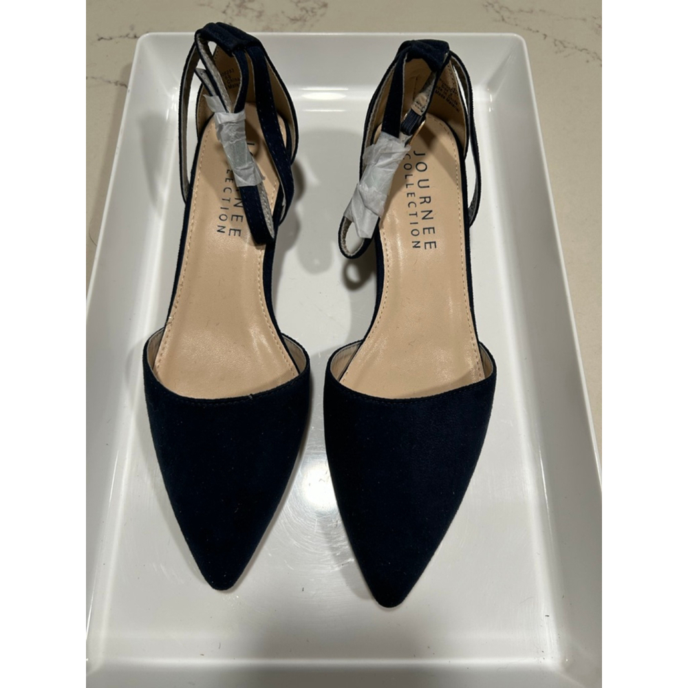 NEW Journee ARKIE D'ORSAY WEDGE HEELS FAUX SUEDE 6.5 $70 - Picture 4 of 7